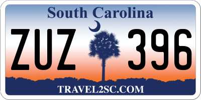 SC license plate ZUZ396