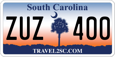 SC license plate ZUZ400