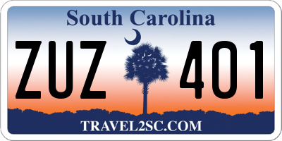 SC license plate ZUZ401