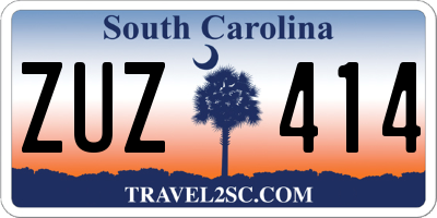 SC license plate ZUZ414