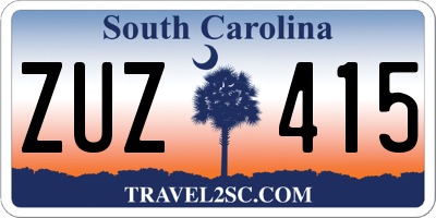 SC license plate ZUZ415