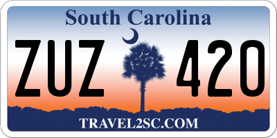 SC license plate ZUZ420