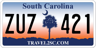 SC license plate ZUZ421