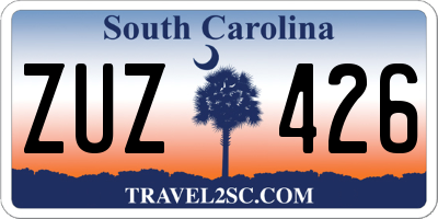 SC license plate ZUZ426