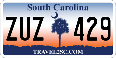 SC license plate ZUZ429