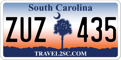 SC license plate ZUZ435