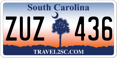 SC license plate ZUZ436