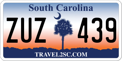 SC license plate ZUZ439