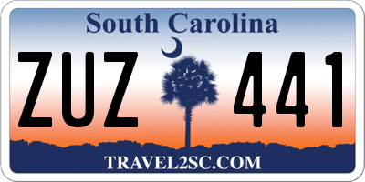 SC license plate ZUZ441