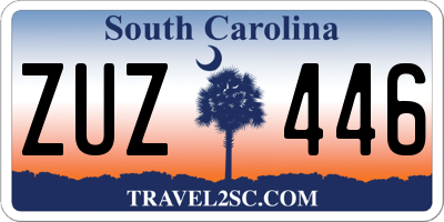 SC license plate ZUZ446
