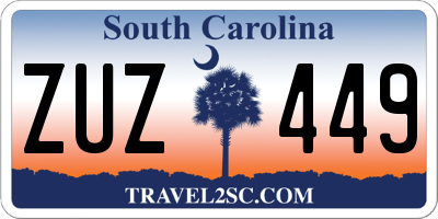 SC license plate ZUZ449