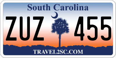 SC license plate ZUZ455