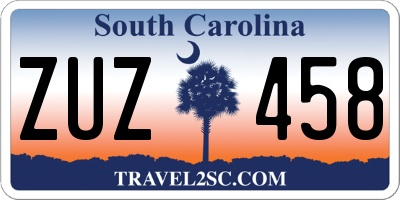 SC license plate ZUZ458