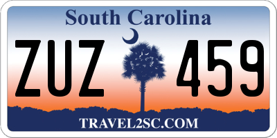 SC license plate ZUZ459