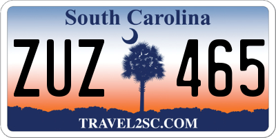 SC license plate ZUZ465