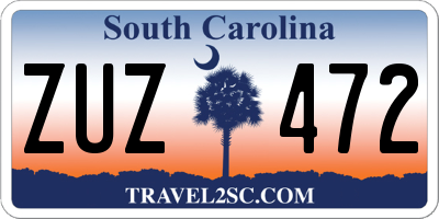 SC license plate ZUZ472