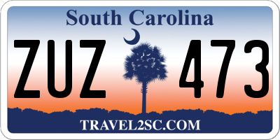 SC license plate ZUZ473
