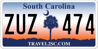 SC license plate ZUZ474