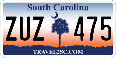SC license plate ZUZ475