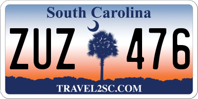 SC license plate ZUZ476