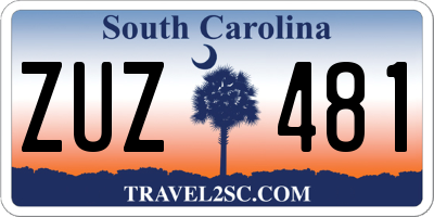 SC license plate ZUZ481
