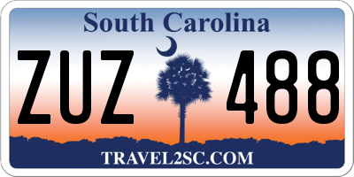 SC license plate ZUZ488
