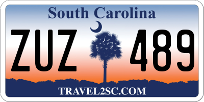 SC license plate ZUZ489