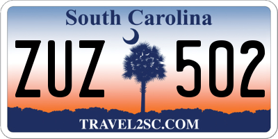 SC license plate ZUZ502