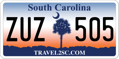 SC license plate ZUZ505
