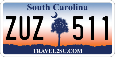 SC license plate ZUZ511