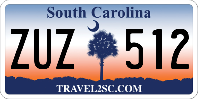 SC license plate ZUZ512