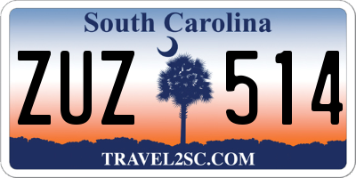 SC license plate ZUZ514