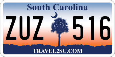 SC license plate ZUZ516