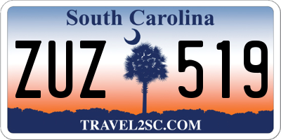 SC license plate ZUZ519