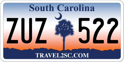 SC license plate ZUZ522