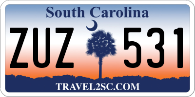 SC license plate ZUZ531