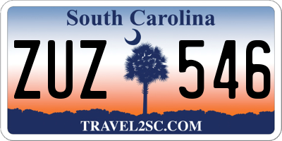 SC license plate ZUZ546