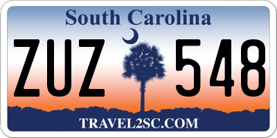 SC license plate ZUZ548