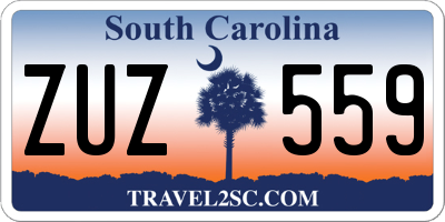 SC license plate ZUZ559