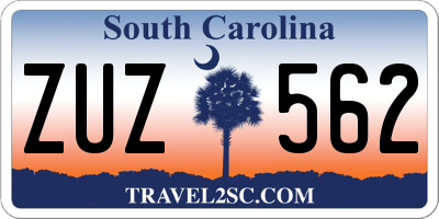 SC license plate ZUZ562