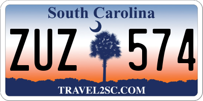 SC license plate ZUZ574