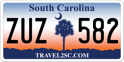SC license plate ZUZ582