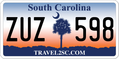 SC license plate ZUZ598
