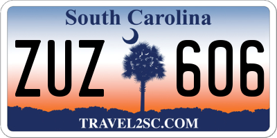 SC license plate ZUZ606