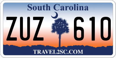 SC license plate ZUZ610
