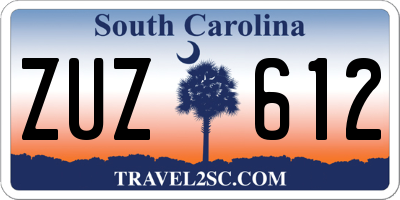 SC license plate ZUZ612