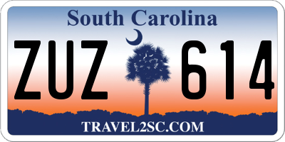 SC license plate ZUZ614