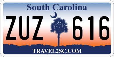 SC license plate ZUZ616