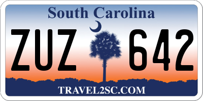 SC license plate ZUZ642