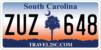 SC license plate ZUZ648